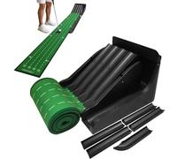 Golf Putting Green,Adjustable Ramp Pad with Ball Return | Adjustable Ramp Foldable 8.7ft Length Golf Practice Mat - for Beginner Professional Swing Training Bar Backyard Garden Home