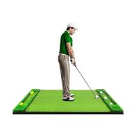Golf Putting Green Mat, Golf Simulators Driving With Swing Path Line, Golf Practice Pad For Indoor Outdoor Swing(Green-A)