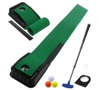 Golf Putting Green Mat Indoor Practice Trainer with Automatic Ball Return System Improve Stroke Accuracy Distance Control Premium Turf Portable Home Office, Gifts for Men Husband