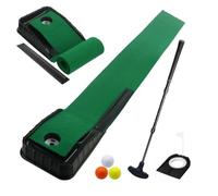 Golf Putting Green Mat Indoor Practice Trainer with Automatic Ball Return System Improve Stroke Accuracy Distance Control Premium Turf Portable Home Office, Gifts for Men Husband