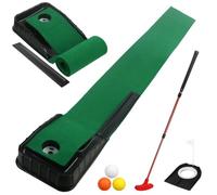Golf Putting Green Mat Indoor Practice Trainer with Automatic Ball Return System Improve Stroke Accuracy Distance Control Premium Turf Portable Home Office, Gifts for Men Husband
