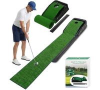 Golf Putting Mat, 87''/220 cm Putting Green Mat Indoor Golf with Auto Ball Return, Home Training and Practice Aid Putting Mat for Men, Golf Putting Mat Suitable for Office, Recreation Room, Patio
