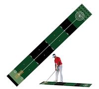 Golf Putting Mat - Indoor Training Green, Practice Putter Surfacce | Reusable Alignment Guide Strip, Ball Return Track System for Office Home Swing Practice Skill Development Compact Area Use