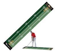 Golf Putting Mat - Indoor Training Green, Practice Putter Surfacce | Reusable Alignment Guide Strip, Ball Return Track System for Office Home Swing Practice Skill Development Compact Area Use