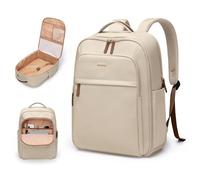 GOLF QUALITY 22L Travel Backpack for Women & Men,Carry On Bag for Airplanes Personal Item Laptop Backpack,17.3 Inch, A-apricot, 17.3 inch, Modern