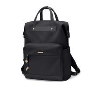 GOLF QUALITY Laptop Backpack for Women 15.6 Inch Stylish Rucksack, Water Resistant College Bag Pack Ladies Backpacks with Casual Bag, Black
