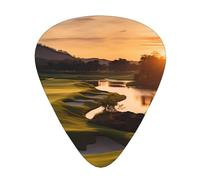 Golf Resort Park 12 Pack Guitar Plectrums With Storage Case, 0.46/0.71/0.96mm, Including Thin, Medium Thick Guitar Plectrums For Electric Guitars Bass Ukulele
