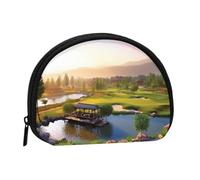 Golf Resort Park Coin Purse for Women Men, Chic Mini Change Pouch with Zipper, Small Coin Bag Shell Handbags Fashion Change Purse Wallets for Keys, Lipstick, and Earphones