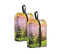 Golf Resort Park Print Trainer Bag Portable Boot Bag with Zipper Closure Storage Pouch for Travel Home-2pcs