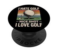 Golf Retro Vintage I Hate Golf Nice Shot I Love Golf PopSockets Adhesive PopGrip