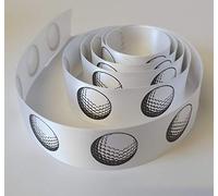 Golf Ribbon (Golf Ball) 25mm Wide Satin Ribbon. Available in Various Lengths (10 Metres)