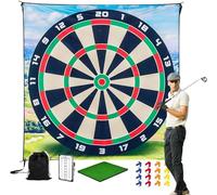 Golf Set, Dart Pattern Golf Game Mat with 16 Golf Balls, Casual Office Home Hall Indoor and Outdoor Game for Adults and Kids