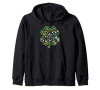 Golf Shamrock Clover St Patricks Day Golfer Womens Mens Kids Zip Hoodie