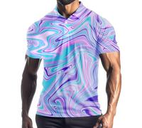 Golf Shirts for Men Adult Dry Fit Classic Sunglass Rubber Duck Short Sleeve Casual Outfit Polo Shirt, Trippy, Large