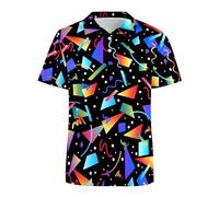 Golf Shirts for Men,Dry Fit Athletic Short Sleeve Polo Shirts,Performance 4 Way Stretch Golf Polos with UPF 50, 80s 90s Black, 3XL