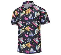 Golf Shirts for Men Dry Fit Mens Golf Shirt Short Sleeve Funny Golf Polo Shirts Golf Apparel, 80s---1, Large