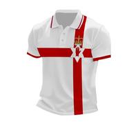Golf Shirts Men - - Northern Ireland Flag - 3X5 Ft - Light Polyester Irish Banner with Two Brass Eyelets - Fade - Colors - 3' X 5' Feet - 150X90 Cm (White XXL)