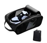 Golf Shoe Bag - 31 x 22 cm Sports | Polyester PVC Waterproof Breathable - Zip Travel for Golf Fitness Shoes Women Men Robust Black