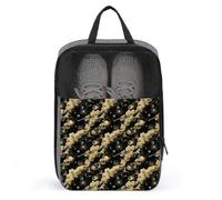Golf Shoe Bags for Travel Women Men - Gold Cosmic Sky Print Travel Shoe Bags for Packing In Suitcase, Bowling Dance Pointe Soccer Cleat Sneaker Bag Organizer For Gym with Zipper