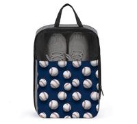 Golf Shoe Bags for Travel Women Men - Modern Baseball White Print Travel Shoe Bags for Packing In Suitcase, Bowling Dance Pointe Soccer Cleat Sneaker Bag Organizer For Gym with Zipper