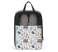 Golf Shoe Bags for Travel Women Men - Science Lab Doodle Pattern (2) Print Travel Shoe Bags for Packing In Suitcase, Bowling Dance Pointe Soccer Cleat Sneaker Bag Organizer For Gym with Zipper