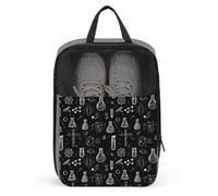 Golf Shoe Bags for Travel Women Men - Science Lab Doodle Pattern Print Travel Shoe Bags for Packing In Suitcase, Bowling Dance Pointe Soccer Cleat Sneaker Bag Organizer For Gym with Zipper