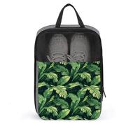 Golf Shoe Bags for Travel Women Men - Tropical Green Plants Print Travel Shoe Bags for Packing In Suitcase, Bowling Dance Pointe Soccer Cleat Sneaker Bag Organizer For Gym with Zipper