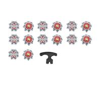 Golf Shoe Spike 14PCS Golf Shoe Spikes with Spanner Cleats Replacement Set for Lawn Cricket Training Accessories Player Lover(Red Set)