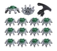 Golf Shoe Spike 14pcs Golf Spikes Pins 1/4 Turn Fast Twist Shoe Replacement Set with Wrench Toll (Green)