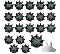 Golf Shoe Spikes,20 Pcs FJ Soft Golf Shoes Spikes Replacements with 1 Pcs Shoe Cleats Wrench fit Foot Fast Lok Twist 3.0 System Joy (Black Green) LONGKUN