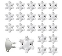 Golf Shoe Spikes,20 Pcs Golf Spikes Replacements with 1 Pcs Golf Shoe Cleats Wrench Easy Installation Second Generation (White Grey) LONGKUN