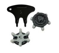 Golf Shoe Spikes,20 Pcs Spikes Replacements with 1 Pcs Golf Shoe Cleats Wrench Easy Installation (Black Grey) LONGKUN