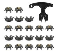 Golf Shoe Spikes | Pack of 20 Golf Cleats Replacement Non-Slip Cleats Sports Accessories with Wrench for Trail Jumping Tennis Training Road Field and More