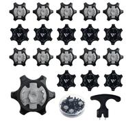 Golf Shoe Spikes Set, 18 PCS Golf Shoe Studs with Plastic Storage Box, Replacement Golf Shoe Cleats with Wrench, Metal & Rubber Golf Studs, Universal Fit for Men’s & Women’s Shoes (Black)