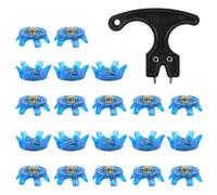 Golf Shoe Tips, 20 Anti-slip Replacement Golf Cleats with Mounting Tool, Sports Traction Cleats for Running Shoes, Tennis, Jump, Field Sprint, Road Training, Grips for Sporty Shoes