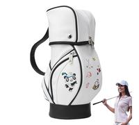 Golf Shoulder Bag for Women - Cute Panda Print Golf Ball Storage Bag | Portable PU Leather Golf Ball Carrying Case with Tee Holder, Golf Ball Bag for Women, Golf Bag for Women, Golf Bag for