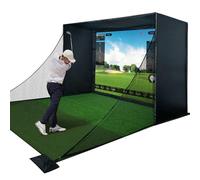 Golf Simulator Enclosure Kit with Premium HD Impact Screen, Full Safety Padding & Blackout Curtain, Home Golf Sim Setup Compatible with Launch Monitors, Indoor Cage Net Golfing Accessories (10 x 8 ft)