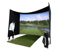 Golf Simulator Enclosure With Impact Display Projection Screen, Use With All Golf Launch Simulators And Monitors,Thickened, Durable, Cushioned, Muffling, Display Projector Screen For Golf T(Size:2*3m)