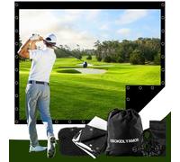Golf Simulator Impact Screen with Black Double Layer Blackout Cloth Shank Side Net Ropes ;High Definition Premium 4k Projection Screen for Golfer (Double Layer Impact Screen Cloth, 10" Size)