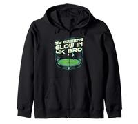 Golf Simulator My Greens Glow In 4k Bro Zip Hoodie