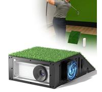 Golf Simulator Projector Cover Enclosure with Turf - Heavy Duty Floor Mounted Golf Sim Enclosure with Quiet Cooling Fan- Total Protection for Your Simulation Setup