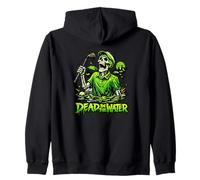 Golf Skeleton Dead In The Water Hazard Funny Golfing Zip Hoodie
