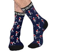 Golf Socks for Men, Cotton I'D Rather Be Golfing Sock, Novelty Golf Gifts Presents Stuff for Men Boys Golfers Boss Dad Grandad Husband Him Uncle Birthday Fathers Day