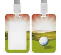 Golf Sport Badge Holder with Lanyards Retractable Vertical Plastic Id Badge Holder Name Key Card Holders Case for Teacher Nurse Doctor Office Gift for Coworkers