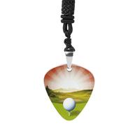 Golf Sport Guitar Pick Necklace Exquisite Cool Pendant Necklaces Titanium Steel Personalized Necklaces Fashion Guitar Pick Holder Necklace Unisex Unique Gifts