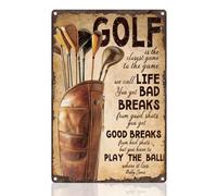 Golf Sport Retro Wall Decor Metal Tin Sign 20 x 30cm Golf is the Closest Game to the Game We Call Life Vintage Wall Art Poster for Life Inspirational Home Coffee Room Clubs Bathroom Decor Gift