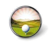 Golf Sport Round Badge Personalized Metal Lapel Pin Badges Fit Clothing Bags Hat Humorous Printed Brooch Badge Party Decorations Accessories for Men Women