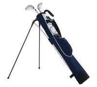 Golf Stand Bag, Lightweight Golf Carry Bags with 2 Way Divider, 1 Pockets and 1 Dividers, Adjustable Shoulder Strap, Golf Bag for 3-5 Clubs, for Man Woman Teenagers (Dark Blue+White)