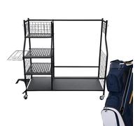 Golf Storage Organizer for Garage,Heavy Duty Golfing Stand - Extra Large Golf Storage Rack with Wheels - for Ball Pouch Glove Equipment Accessories Golfers Basement Shed Stuff