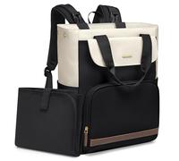GOLF SUPAGS Diaper Bag Backpack with Portable Changing Pad 25L Baby Bag Insulated lunch box Backpack Fits 17.3" Laptop (Black & White)